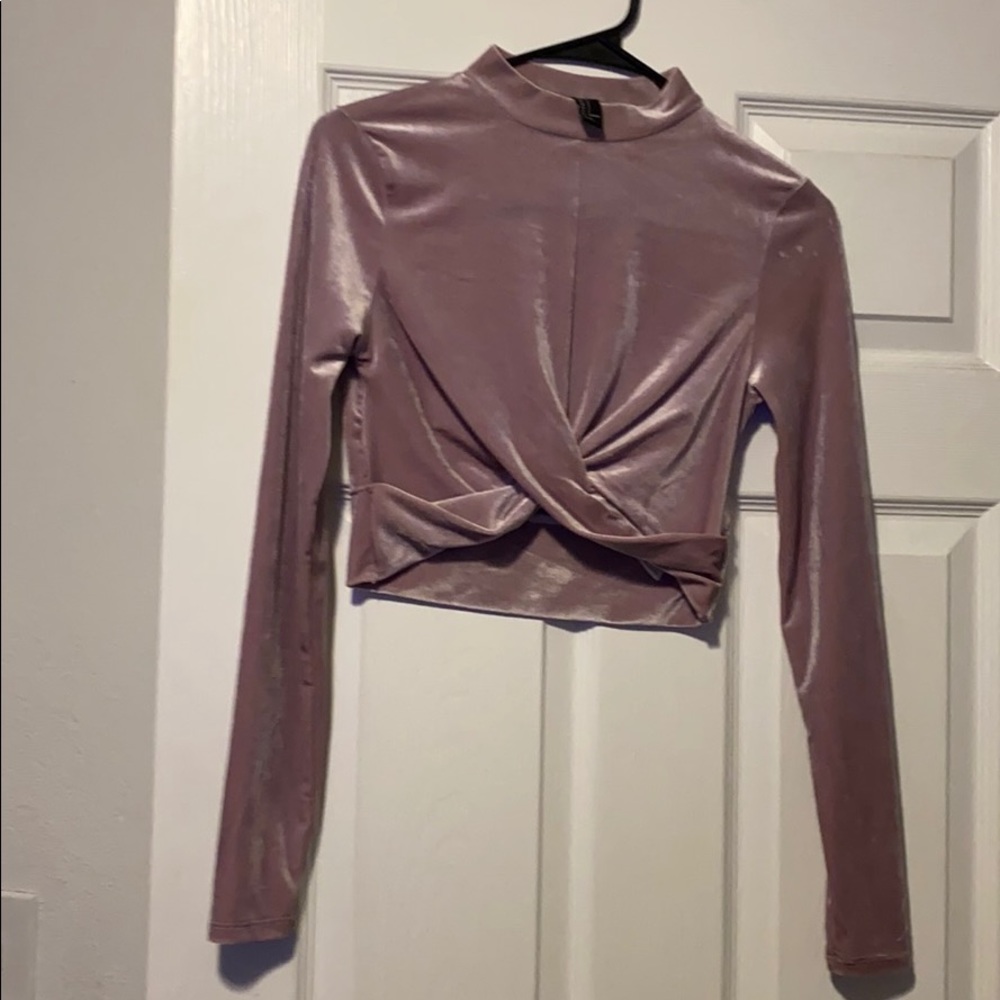 Velvet half top call it light purple rain